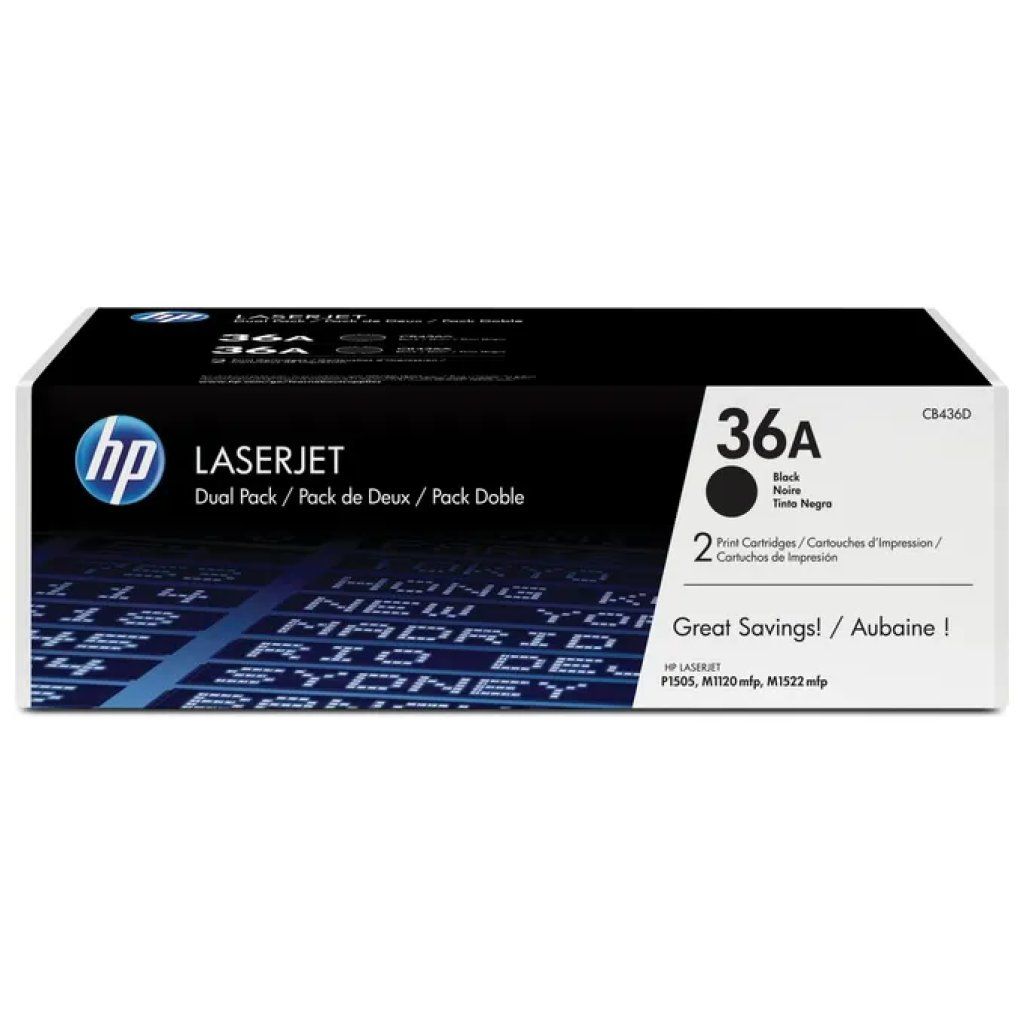 HP CB436AD Toner Nero Originale Bipack per LaserJet