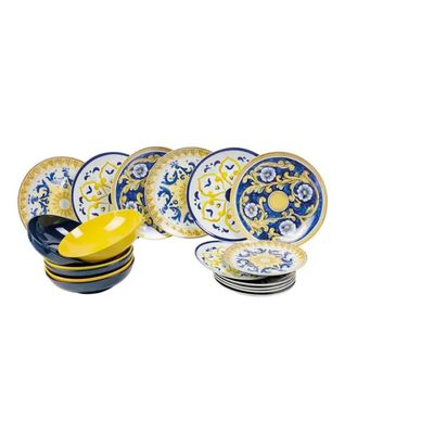 VDE TIVOLI 1996 Villa d’Este Sicilia – Servizio piatti 18 pezzi per 6 persone, multicolor
