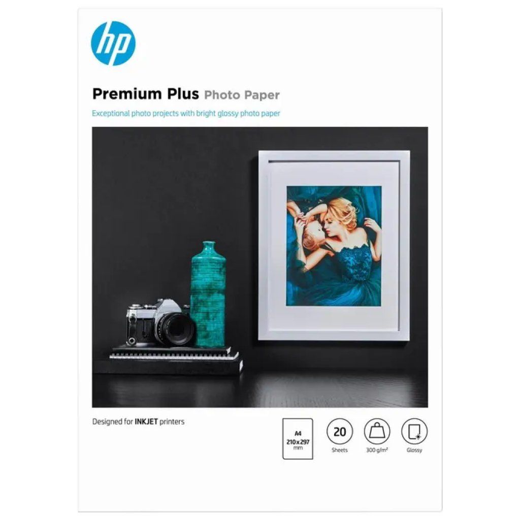 HP Premium Plus Carta Fotografica Lucida A4, 300 g/m², 20 Fogli HP Premium Plus Carta Fotografica Lucida A4, 300 g/m², 20 Fogli
