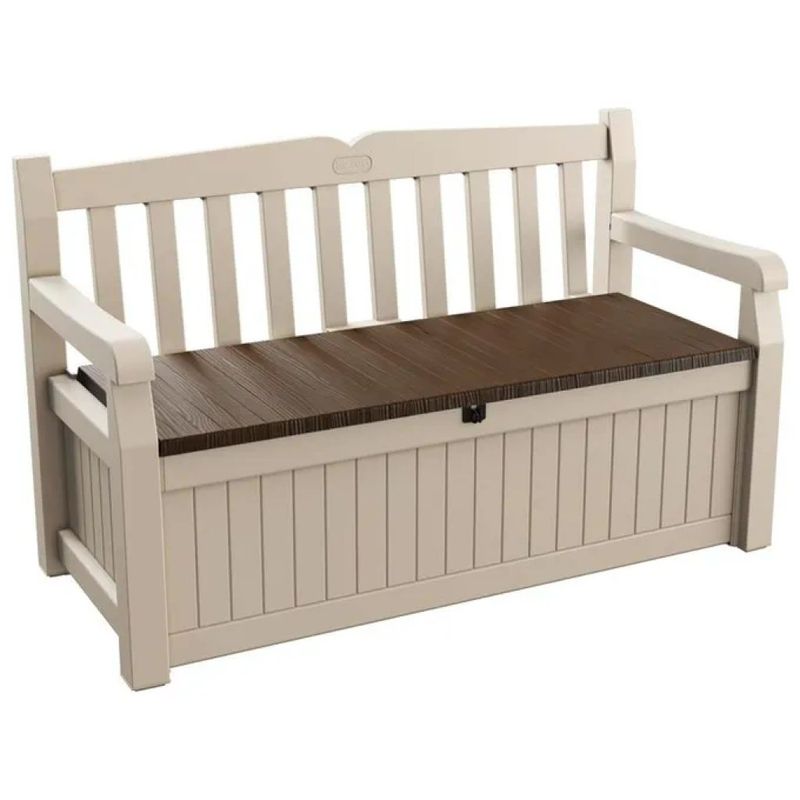 Keter Eden Bench – Cassapanca da giardino beige 265 L