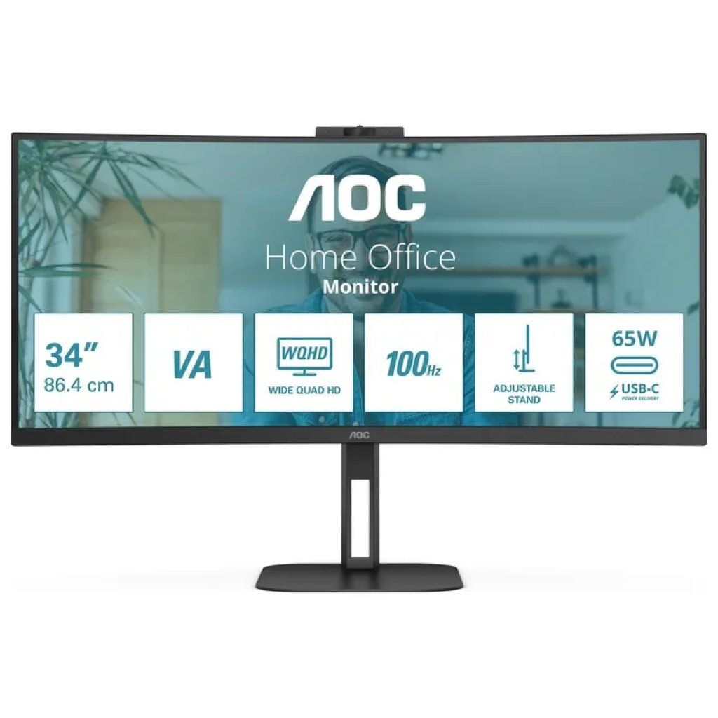 AOC CU34V5CW V5 Monitor Curvo 34" WQHD 100 Hz USB-C
