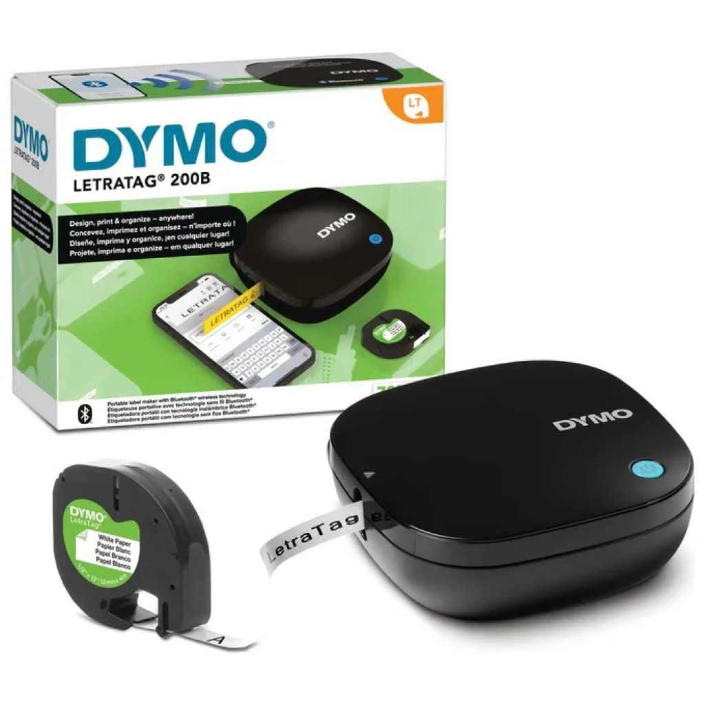 DYMO LetraTag 200B Etichettatrice Bluetooth per Smartphone, Nero DYMO LetraTag 200B Etichettatrice Bluetooth per Smartphone, Nero