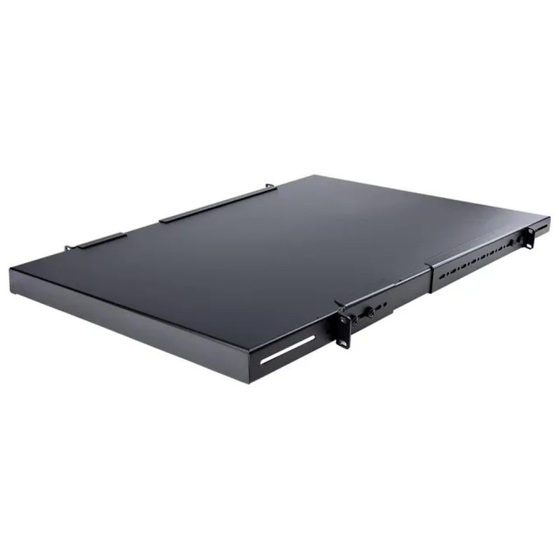 StarTech.com ADJSHELFHD – Ripiano Rack 1U Regolabile, 150 kg, Nero