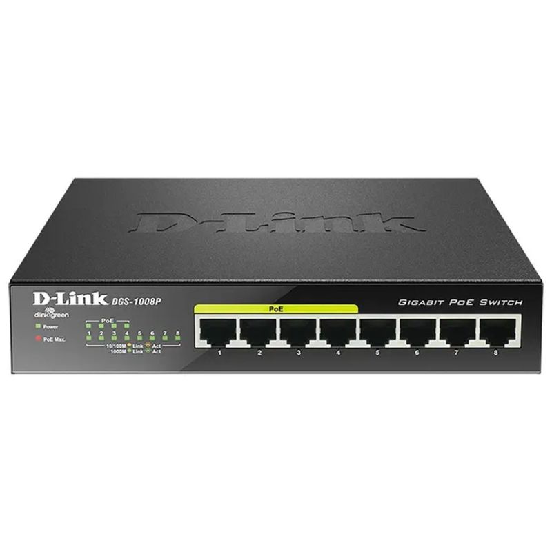 D-Link DGS-1008P-E Switch Gigabit 8 porte con PoE