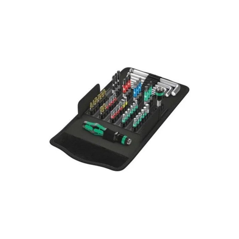Wera Kraftform Kompakt 100 – Set di inserti e chiavi a L, 52 pezzi