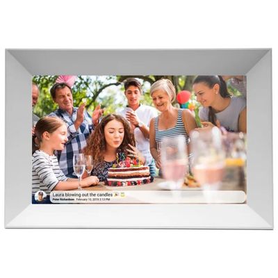 Denver Frameo PFF-1063WHITE – Cornice Digitale 10,1" Full HD, 16 GB, Wi-Fi, MicroSD, Bianca