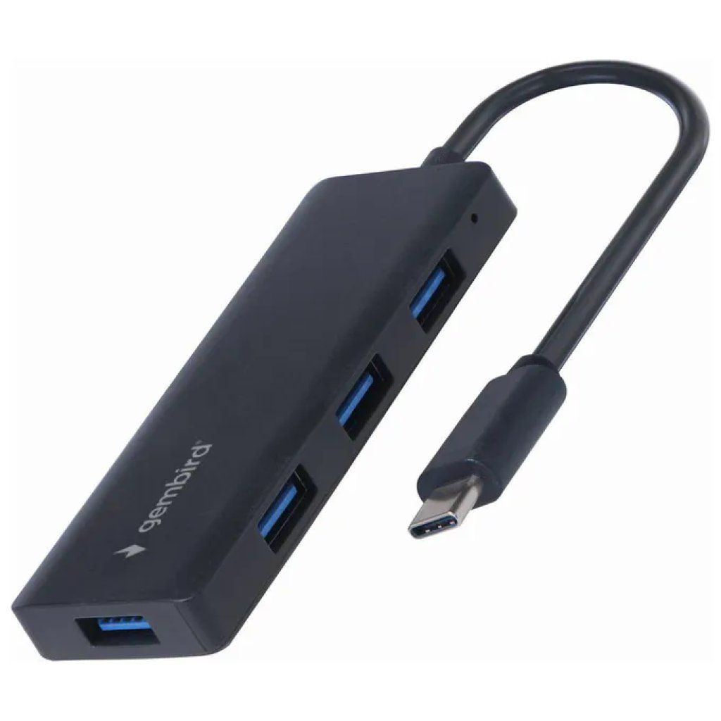 Gembird Hub USB-C 4 porte USB-A 3.2 Gen 1 nero