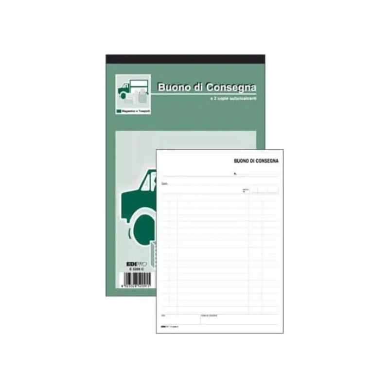 Edipro E5209C – Blocco buoni di consegna autoricalcante 23 x 15 cm, 50 x 2 fogli, nero