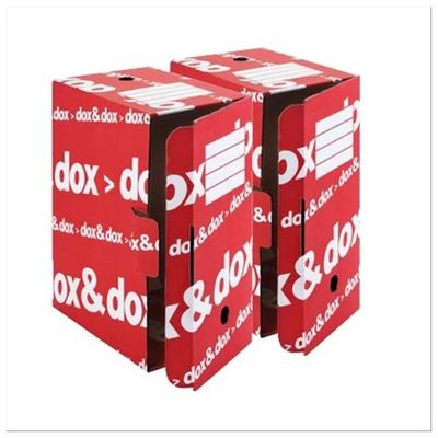Rexel Dox CF12 – Scatole archivio A4 in cartone, rosse e bianche, confezione da 12