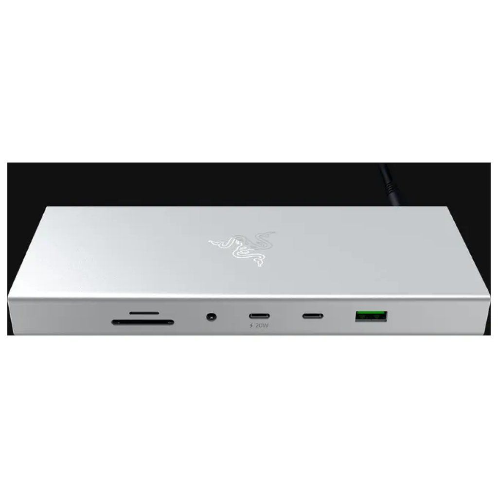 Razer USB4 Docking Station a 14 porte, doppio 4K 120 Hz, 100 W, argento
