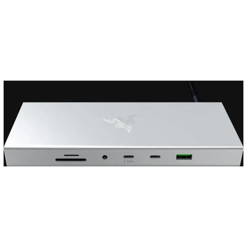 Razer USB4 Docking Station a 14 porte, doppio 4K 120 Hz, 100 W, argento