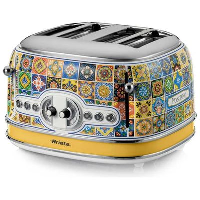 Ariete Positano 156/0P Tostapane 4 Fette Bianco e Giallo Ariete Positano 156/0P Tostapane 4 Fette Bianco e Giallo