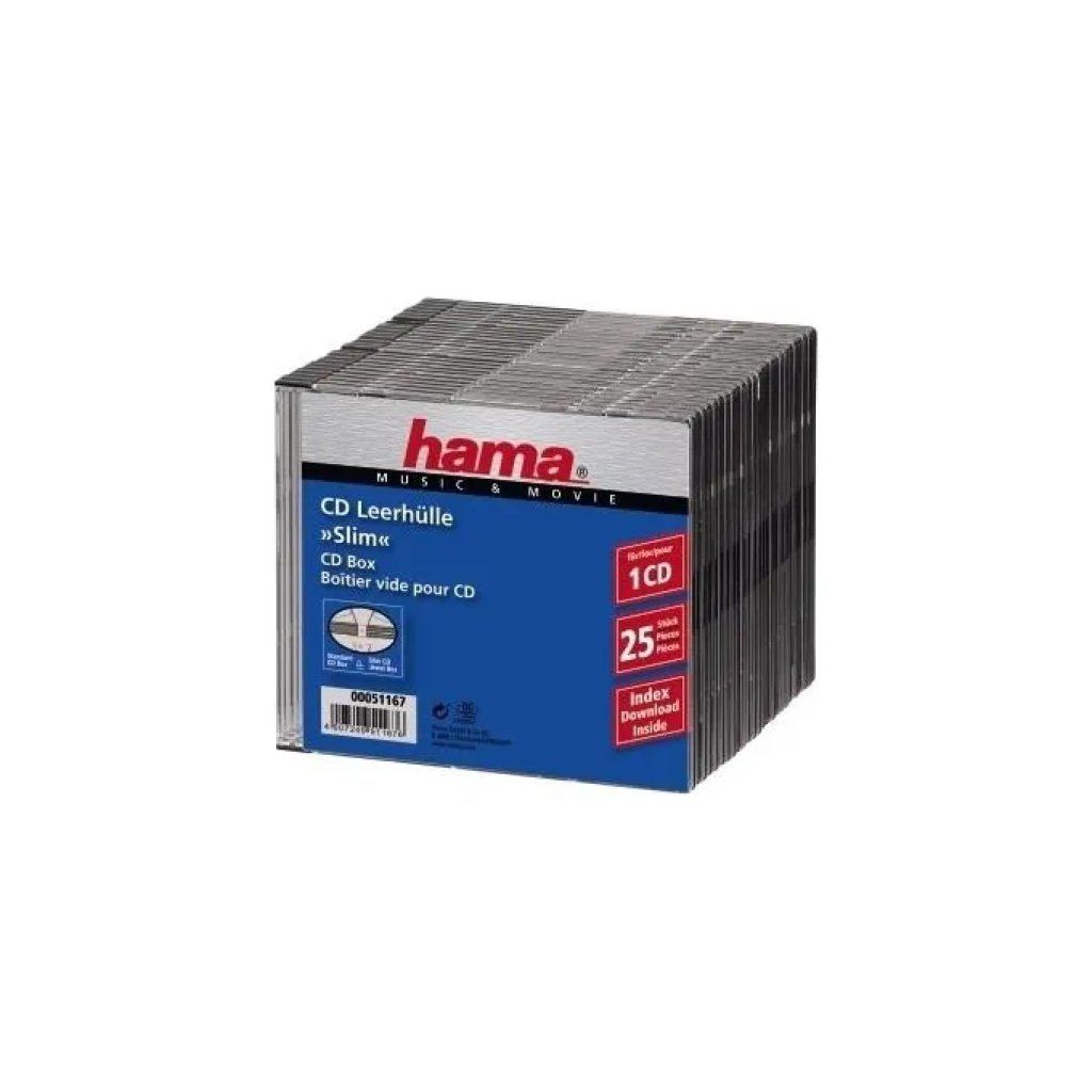 Hama CD-Box-Slim – Custodie vuote per CD nere, 25 pezzi