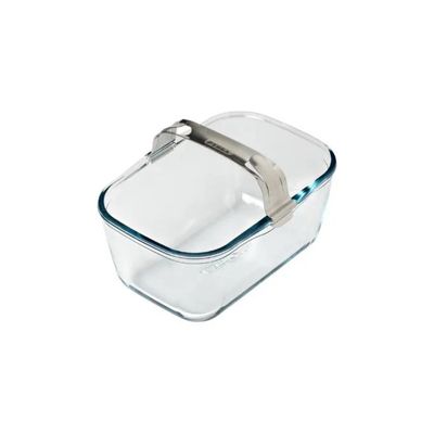 Pyrex pirofila rettangolare in vetro borosilicato 1,5 L con manico in acciaio Pyrex pirofila rettangolare in vetro borosilicato 1,5 L con manico in acciaio