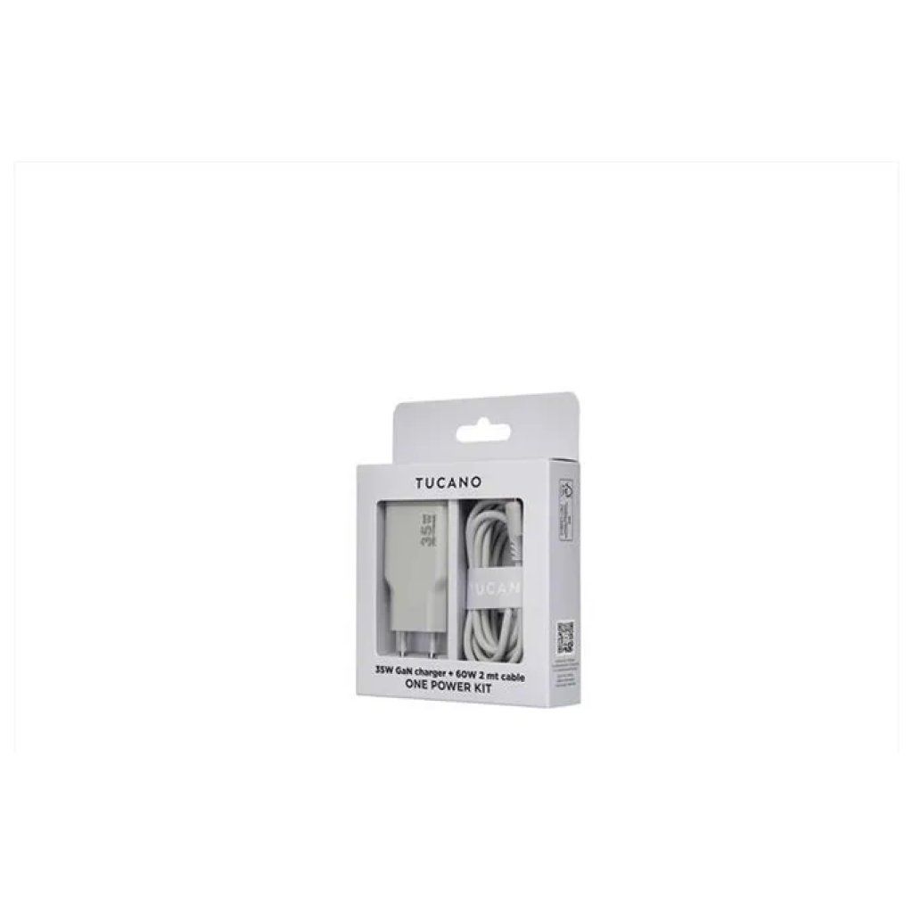 Tucano One Power Kit caricabatterie GaN 35 W con cavo USB-C 60 W da 2 m rosa