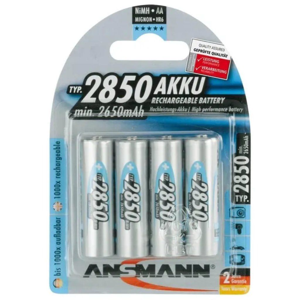 Ansmann Digital Accu – 4 batterie ricaricabili AA NiMH 2850 mAh