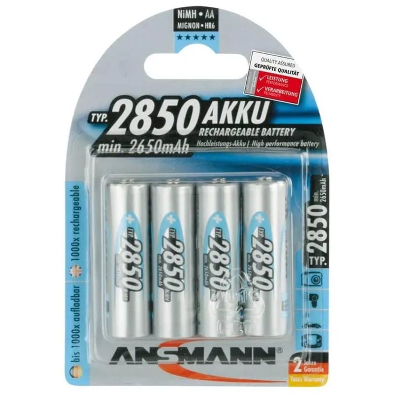 Ansmann Digital Accu – 4 batterie ricaricabili AA NiMH 2850 mAh