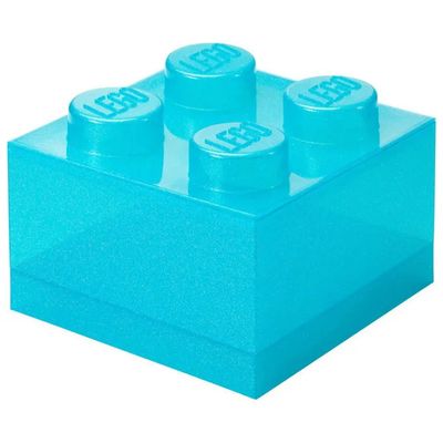 LEGO Storage Brick 4 contenitore impilabile azzurro glitter LEGO Storage Brick 4 contenitore impilabile azzurro glitter