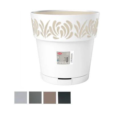 Stefanplast Gaia 88300 Vaso Tondo Autoirrigante Bianco, 15 cm