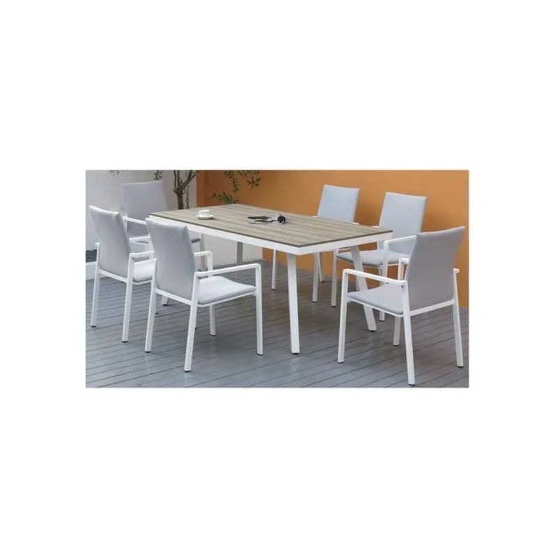 Amicasa B2159900 – Set Tavolo e Sedie da Esterno Bianco