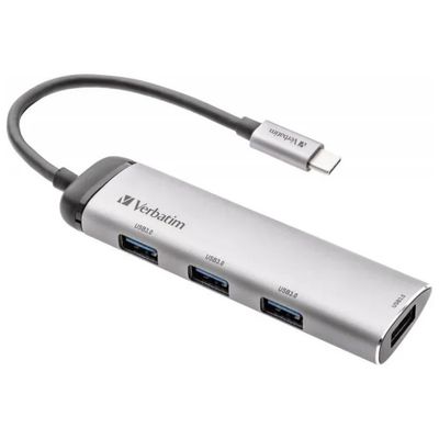 Verbatim 49147 Hub USB-C a 4 porte USB-A 5 Gbps Verbatim 49147 Hub USB-C a 4 porte USB-A 5 Gbps