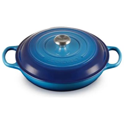 Le Creuset Evolution tegame basso rotondo in ghisa vetrificata, 3,5 L, Azure