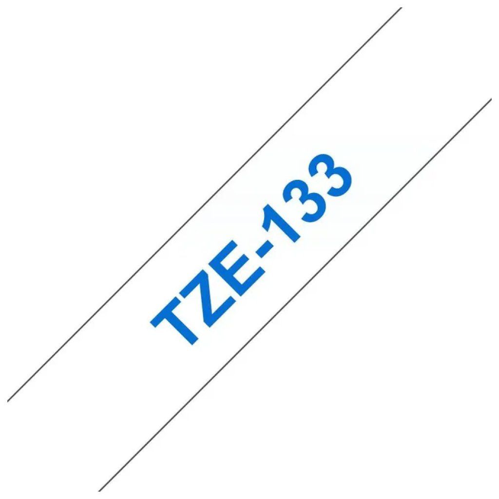 Brother TZe-133 Nastro Etichettatrice Blu su Trasparente, 12 mm