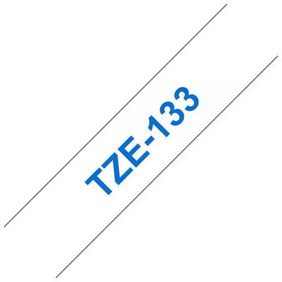Brother TZe-133 Nastro Etichettatrice Blu su Trasparente, 12 mm