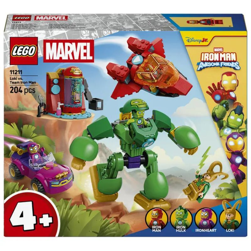 LEGO Marvel Loki contro Team Iron Man – Set da costruzione, 204 pezzi