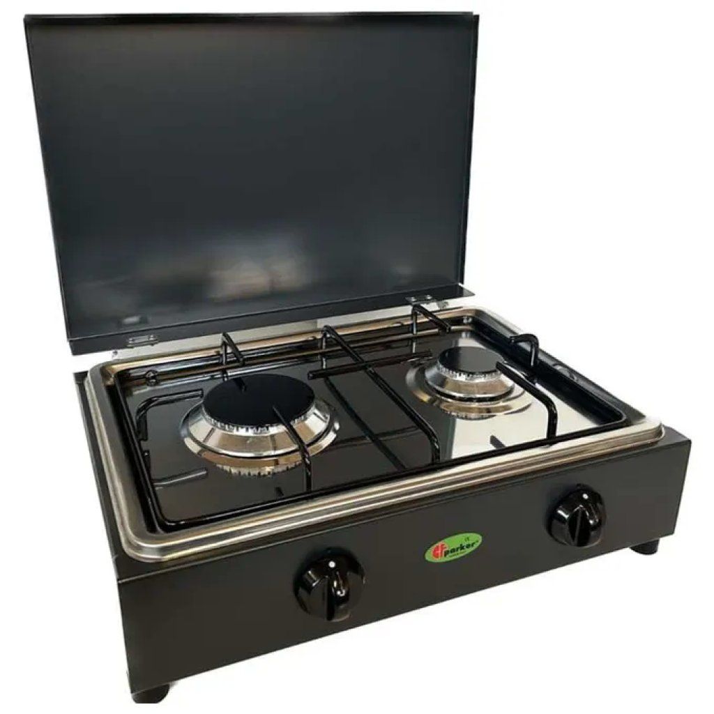 CF PARKER FO200GSPG Fornello a Gas GPL da Tavolo, 2 Fuochi, Grigio Grafite