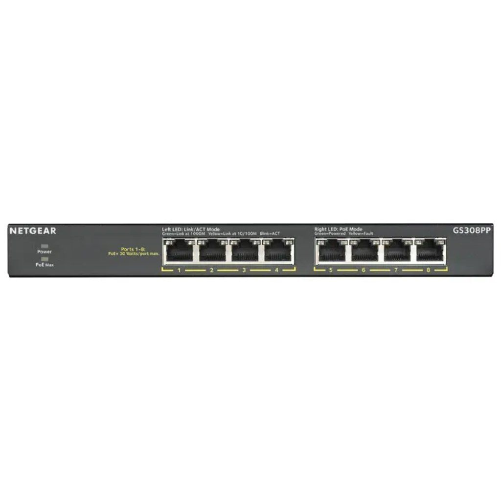 NETGEAR GS308PP Switch Gigabit a 8 porte PoE+ 130 W