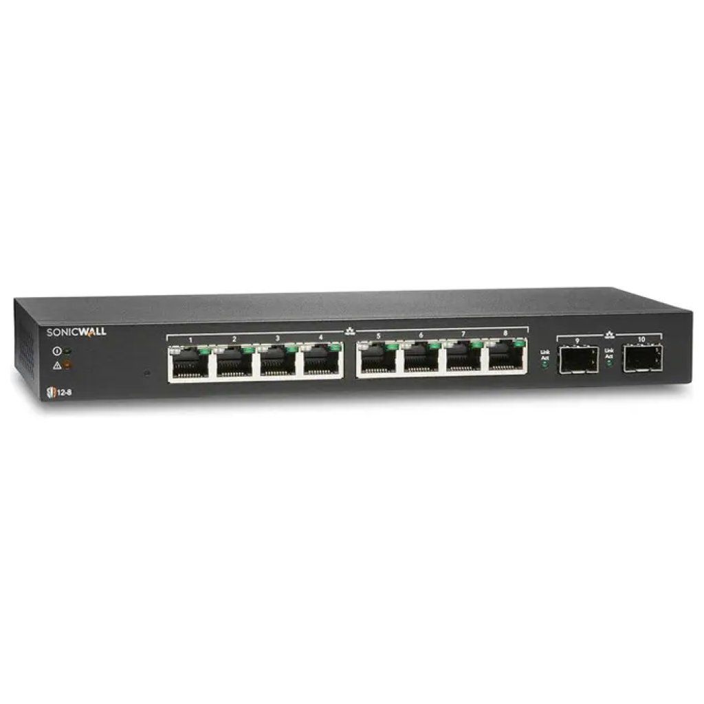 SonicWall SWS12-8POE Switch Gigabit PoE a 8 porte con supporto 24x7 per 1 anno