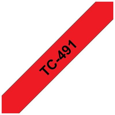 BROTHER Nastro Brother Laminato Lucido 9 mm Nero su Rosso