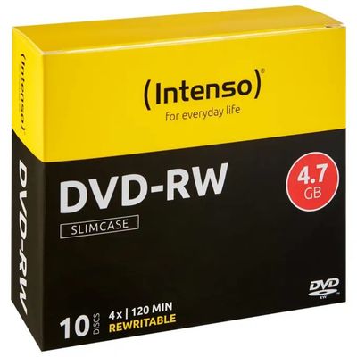 Intenso DVD-RW 4,7 GB 4x, confezione da 10 Slimcase Intenso DVD-RW 4,7 GB 4x, confezione da 10 Slimcase