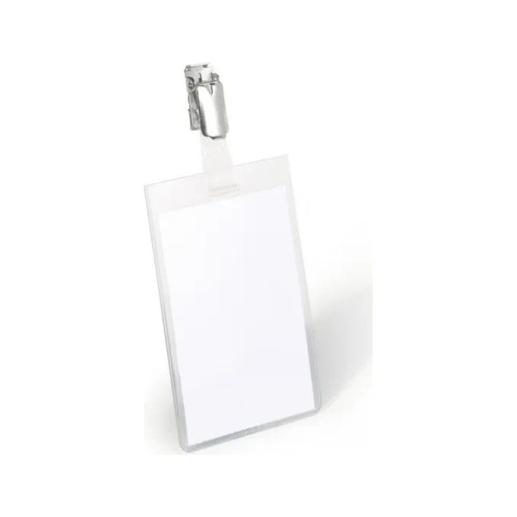 DURABLE 800219 Portanome trasparente con clip rotante, 9 × 6 cm, confezione da 25 DURABLE 800219 Portanome trasparente con clip rotante, 9 × 6 cm, confezione da 25