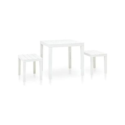 VIGOR-BLINKY Progarden Papua – Set da giardino bianco con tavolo e 2 panche VIGOR-BLINKY Progarden Papua – Set da giardino bianco con tavolo e 2 panche