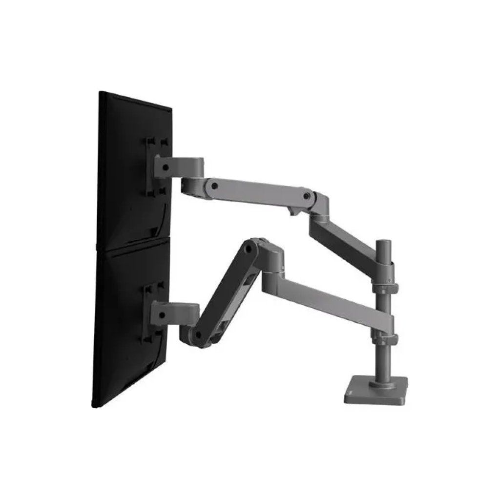 Ergotron LX Pro Supporto da Scrivania per 2 Monitor fino a 27'' – Grigio Scuro
