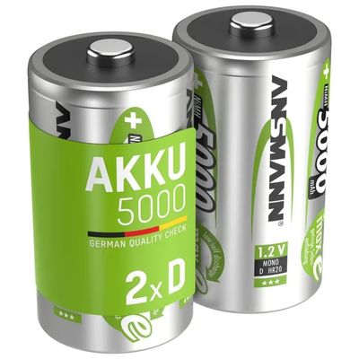 ANSMANN MaxE Batterie ricaricabili D/Mono NiMH 5000 mAh – 2 pezzi