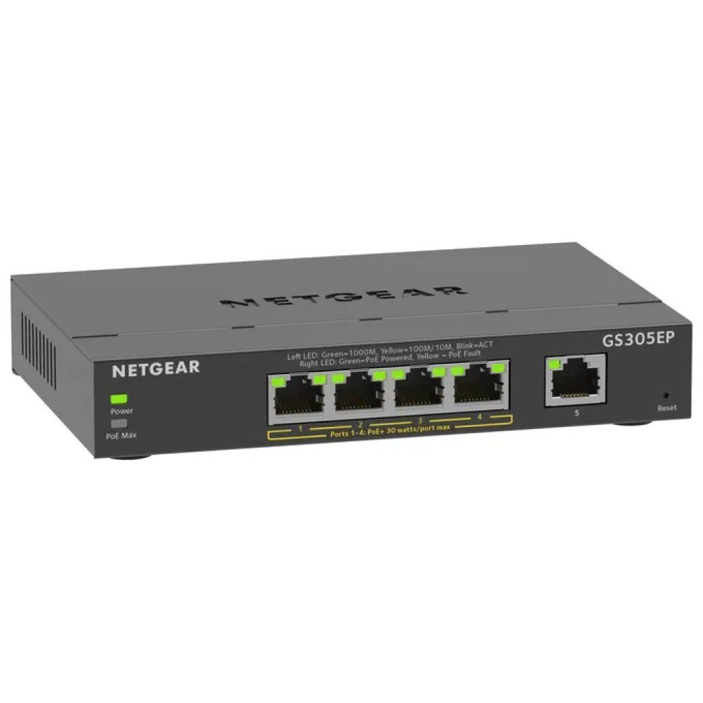 NETGEAR GS305EP Switch Gigabit gestito a 5 porte con PoE+