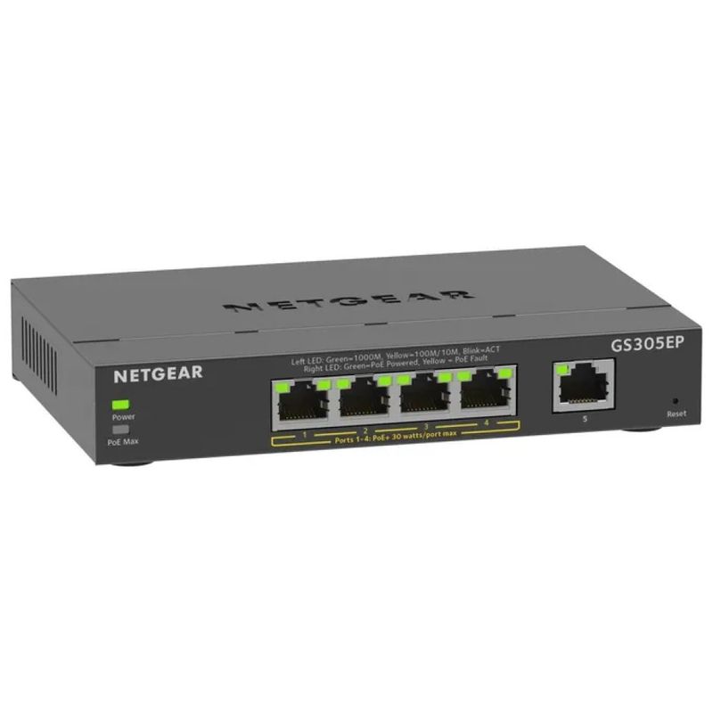NETGEAR GS305EP Switch Gigabit gestito a 5 porte con PoE+