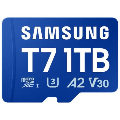 Samsung T7 Scheda microSDXC 1 TB UHS-I U3 V30 A2, Blu