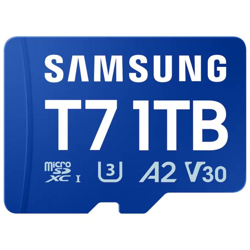 Samsung T7 Scheda microSDXC 1 TB UHS-I U3 V30 A2, Blu
