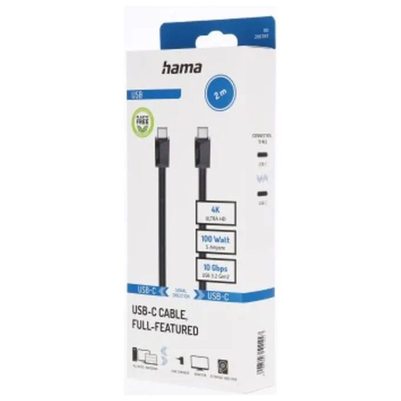 Hama 00200787 Cavo USB-C 3.2 Gen 2, 100 W, 2 m, Nero