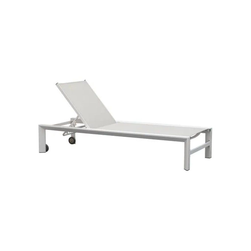 Amicasa Tropea BHR 1073KD – Lettino prendisole con cuscino, bianco e grigio