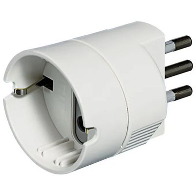 BTicino S3623DE Adattatore 10A con presa P30, Bianco