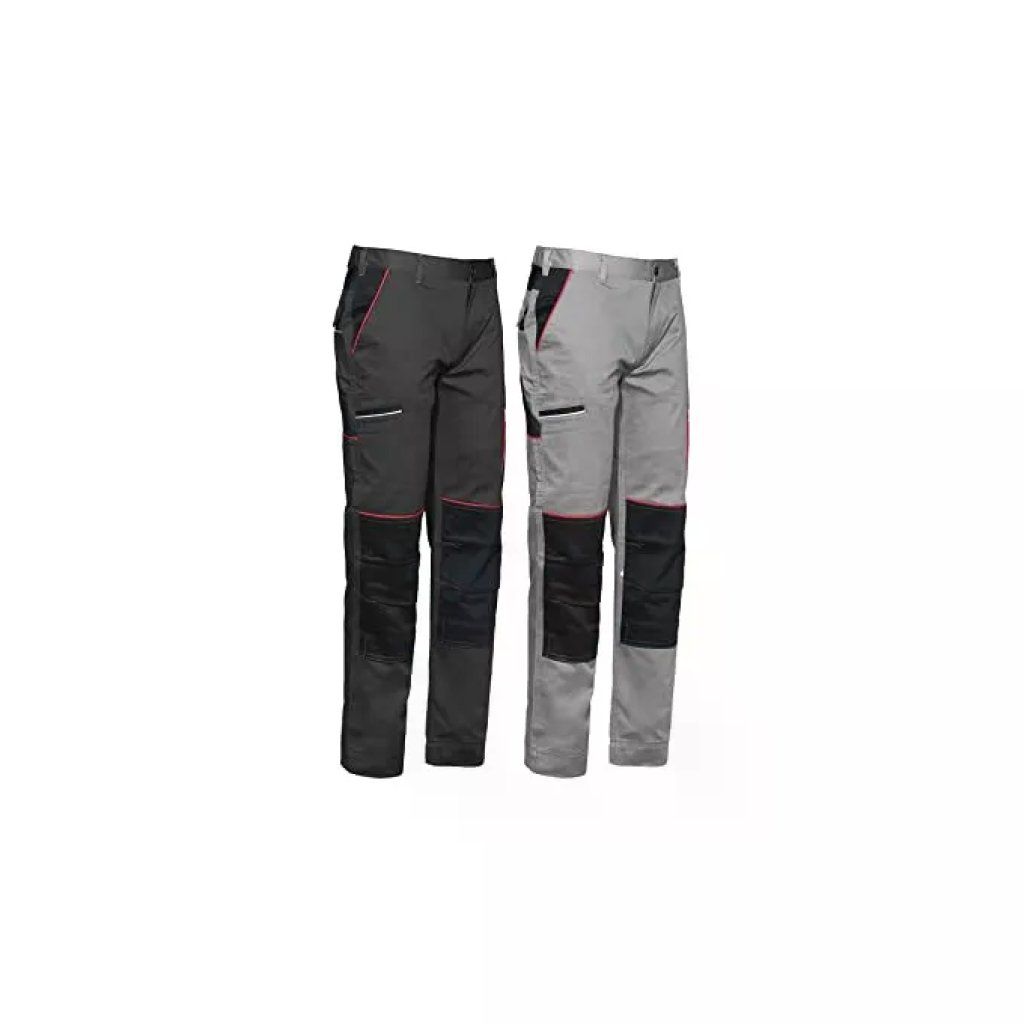 Issaline Boom – Pantalone da lavoro stretch grigio, taglia L