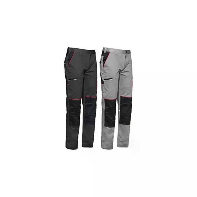 Issaline Boom – Pantalone da lavoro stretch grigio, taglia L
