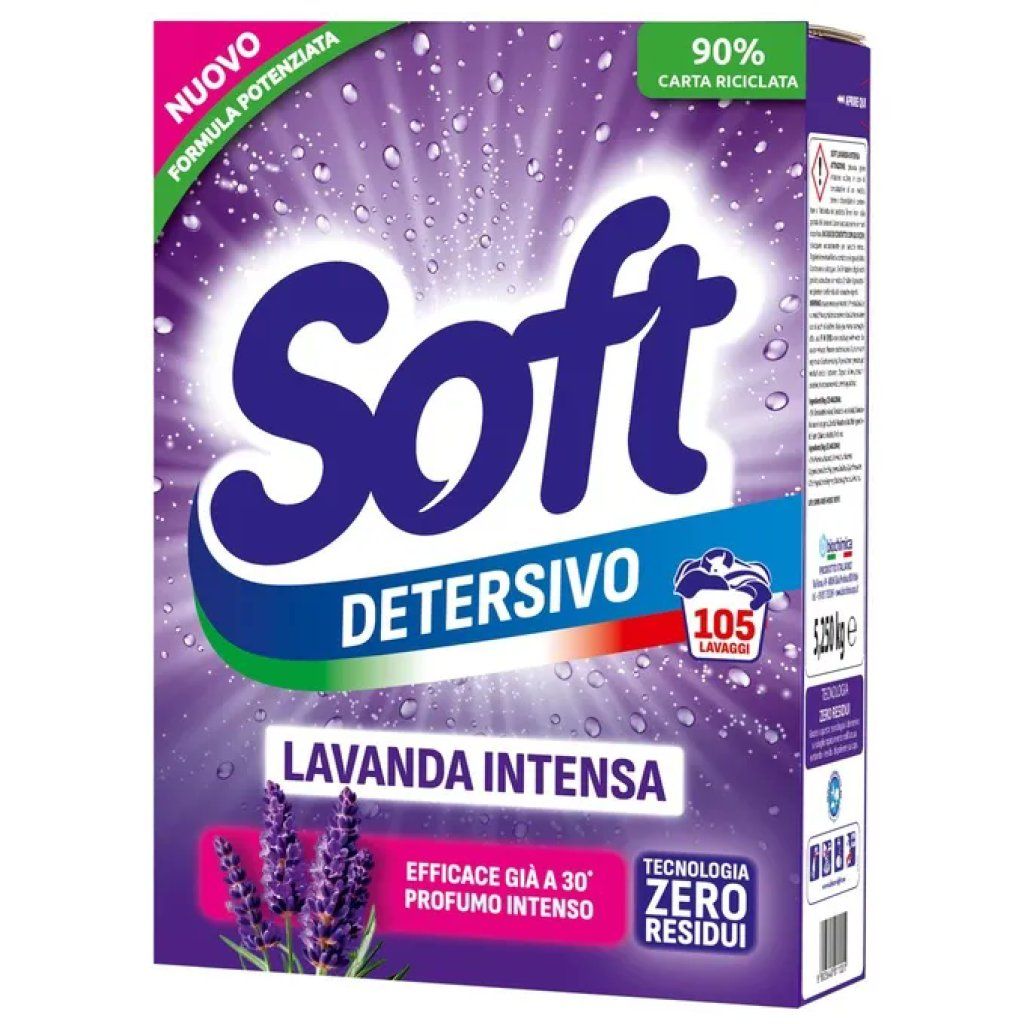 Soft Detersivo in Polvere per Lavatrice Lavanda Intensa, 5,52 kg