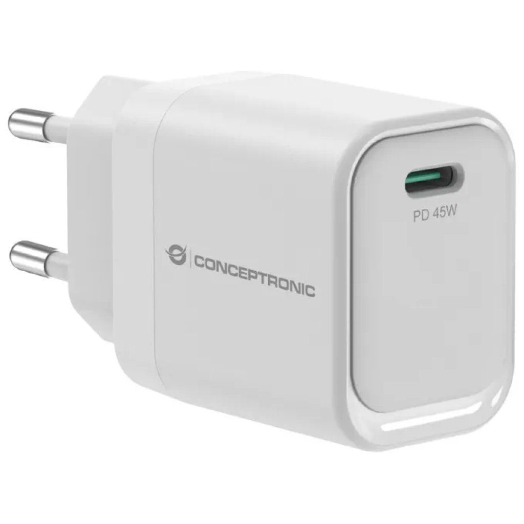Conceptronic ALTHEA19W45 Caricatore USB-C GaN 45W Bianco