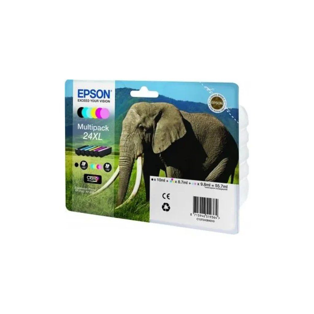 Epson 24XL Elefante Multipack 6 Cartucce Claria Photo HD Epson 24XL Elefante Multipack 6 Cartucce Claria Photo HD